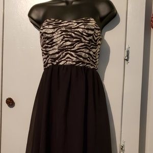 Julia  tube top, strapless high low dress.